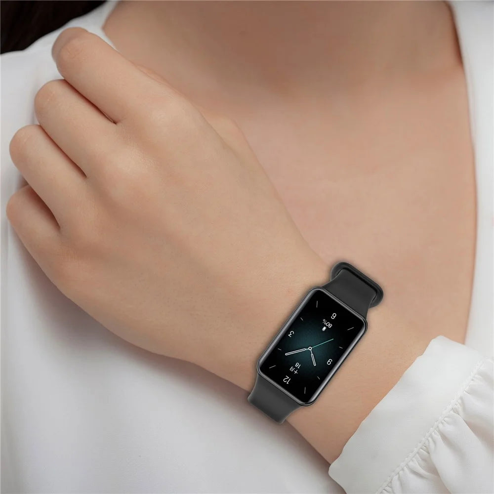 For Honor Band 9 Watch Band Soft TPU Adjustable Wrist Strap - Black - 6