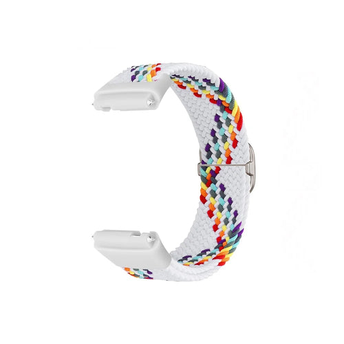 For Xiaomi Redmi Watch 3 Active Smart Watch Band Woven Replacement Strap - White Rainbow - 1