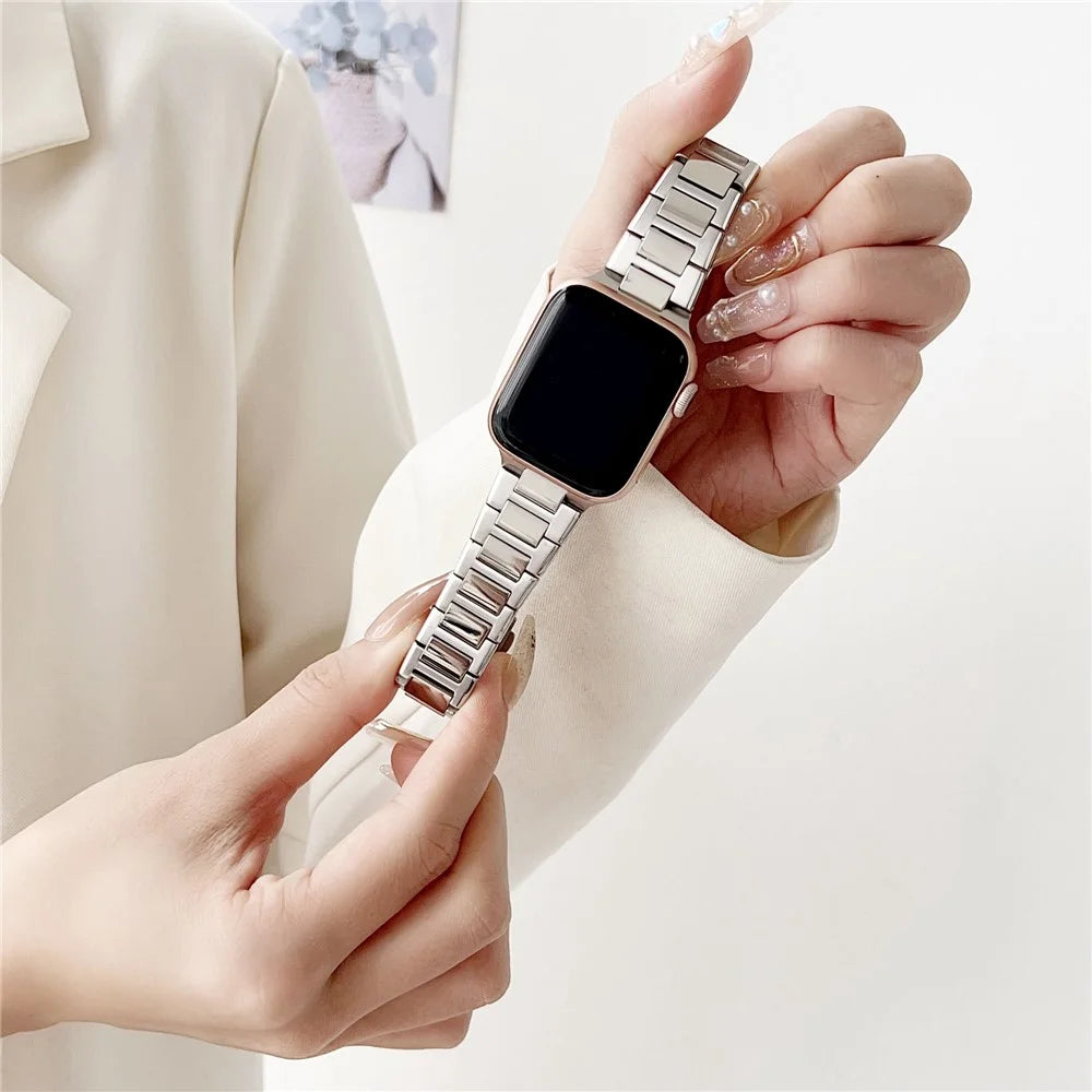 For Apple Watch Ultra 3 2 1 49mm / Series 11 10 46mm / 9 8 7 45mm / SE3 SE2 SE 6 5 4 44mm / 3 2 1 42mm Stainless Steel Band Watch Strap - 2