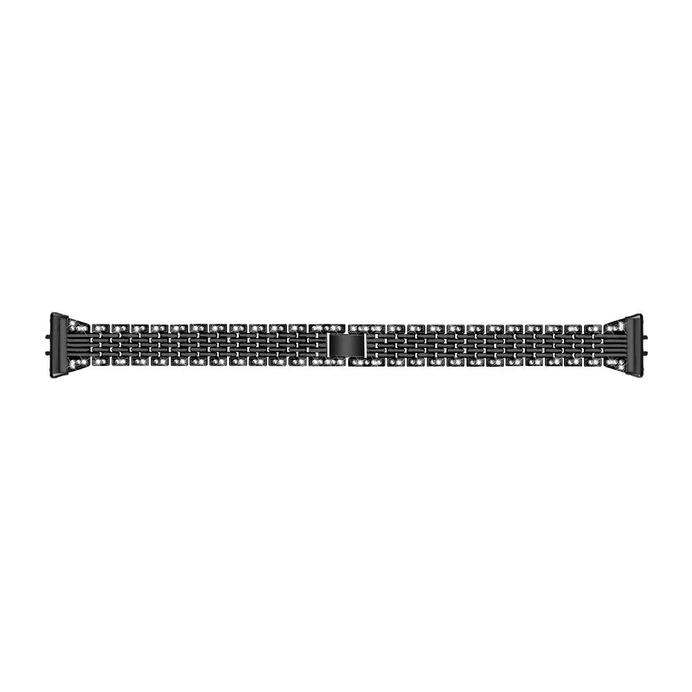 For Samsung Galaxy Fit3 SM-R390 Watch Band 5.2"-8.6" Adjustable Watch Strap with Shiny Rhinestone - Black - 2