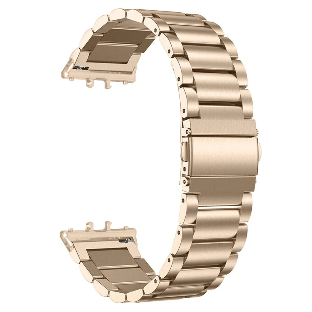 For Samsung Galaxy Fit3 SM-R390 Stainless Steel 3 Beads Wrist Band Replacement Smartwatch Strap - Gold - 2