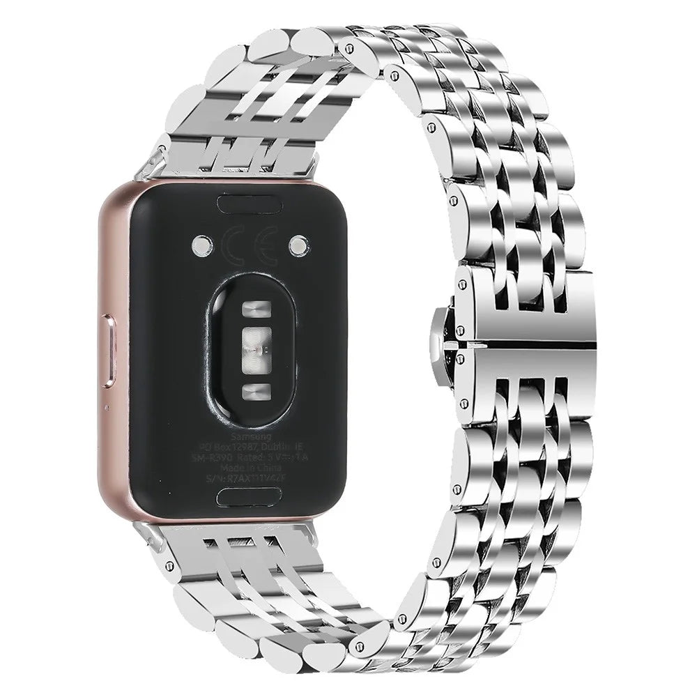 For Samsung Galaxy Fit3 SM-R390 Wrist Watch Band Stainless Steel Strap Replacement - Silver - 1