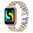 For Samsung Galaxy Fit3 SM-R390 Watch Strap High-Strength Stainless Steel Wrist Band - Silver+Gold - 2