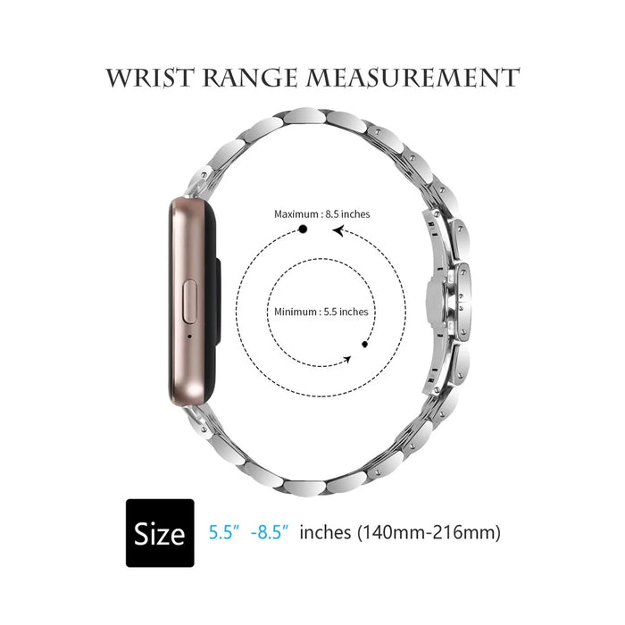 For Samsung Galaxy Fit3 SM-R390 Watch Strap High-Strength Stainless Steel Wrist Band - Silver+Gold - 6