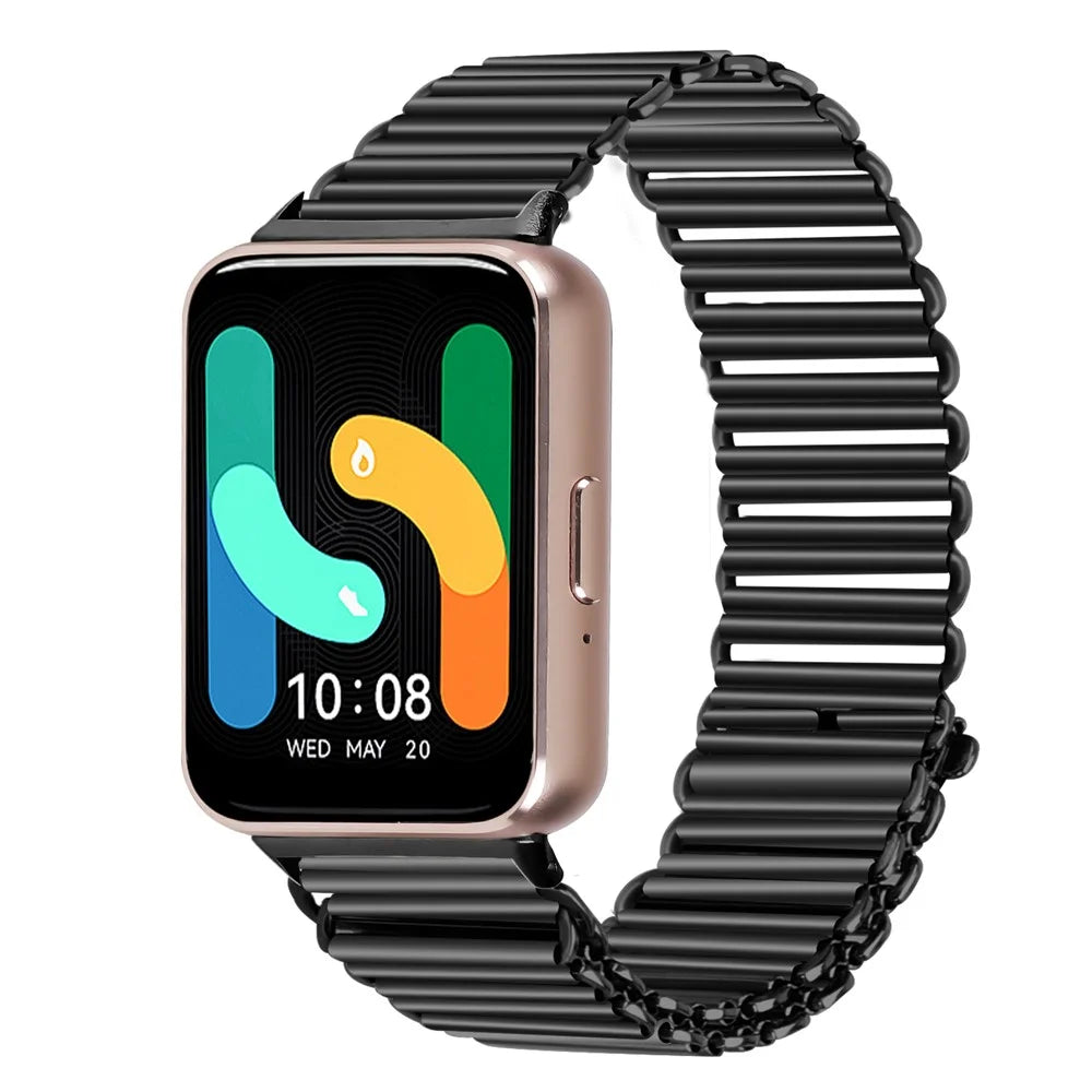 For Samsung Galaxy Fit3 SM-R390 Stainless Steel Watch Band Electroplating Color Wrist Strap - Black - 2