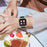 For Verizon Gizmo Watch 3 Elastic Wrist Band Wavy Pattern Woven Nylon Watch Strap - Black - 4
