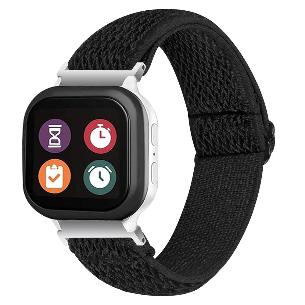For Gabb Watch 2 Wavy Pattern Woven Nylon Watch Strap Elastic Wrist Band - Black - 2
