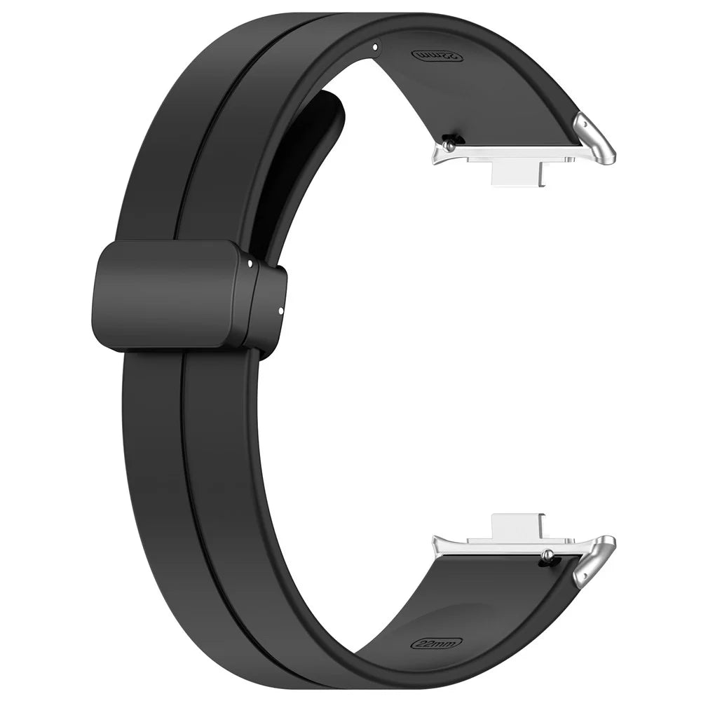 For Xiaomi Smart Band 10 Pro / 9 Pro / 8 Pro / Redmi Watch 6 / 5 / 5 eSIM / 4 Silicone Strap Replacement Wrist Band with Folding Buckle - Black - 2