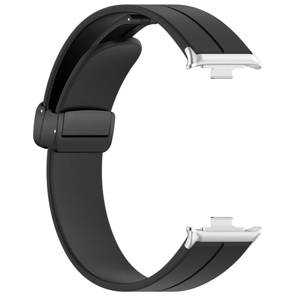 For Xiaomi Smart Band 10 Pro / 9 Pro / 8 Pro / Redmi Watch 6 / 5 / 5 eSIM / 4 Silicone Strap Replacement Wrist Band with Folding Buckle - Black - 3