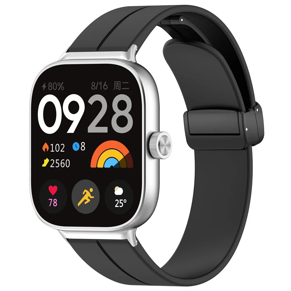 For Xiaomi Smart Band 10 Pro / 9 Pro / 8 Pro / Redmi Watch 6 / 5 / 5 eSIM / 4 Silicone Strap Replacement Wrist Band with Folding Buckle - Black - 4