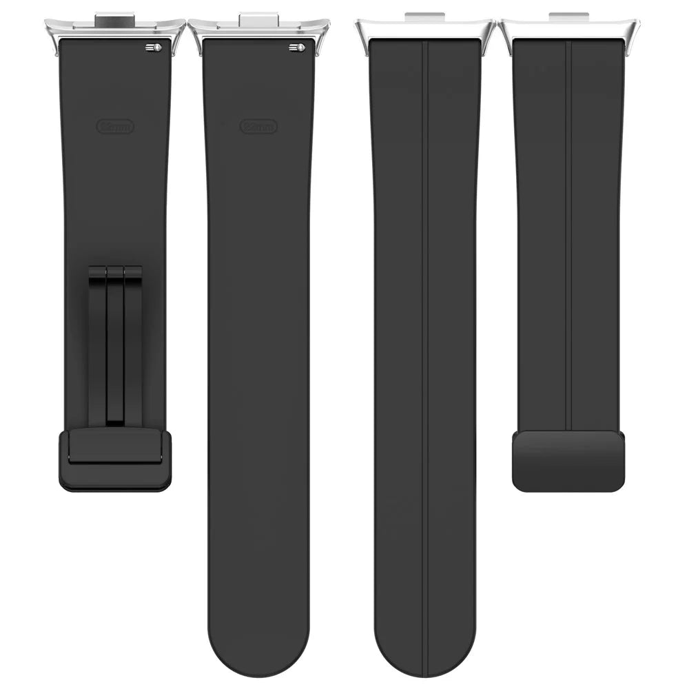 For Xiaomi Smart Band 10 Pro / 9 Pro / 8 Pro / Redmi Watch 6 / 5 / 5 eSIM / 4 Silicone Strap Replacement Wrist Band with Folding Buckle - Black - 5