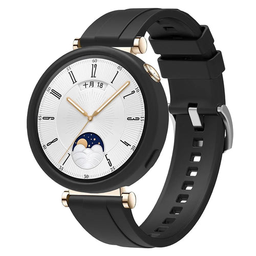 For Huawei Watch GT 4 41mm Replacement Silicone Band with Watch Case - Black - 1