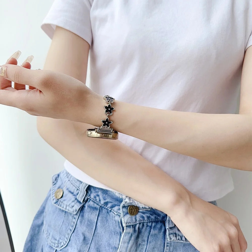 For Samsung Galaxy Watch6 Classic 43mm /  Watch6 40mm Watch Bracelet 20mm Zinc Alloy Strap - Blue+Butterfly - 5