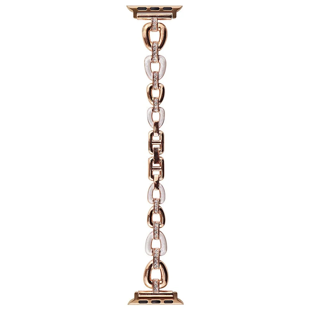 Band For Apple Watch Series 11 10 42mm / 9 8 7 41mm / SE3 SE2 SE 6 5 4 40mm / 3 2 1 38mm Zinc Alloy Metal Watch Strap - Rose Gold - 1