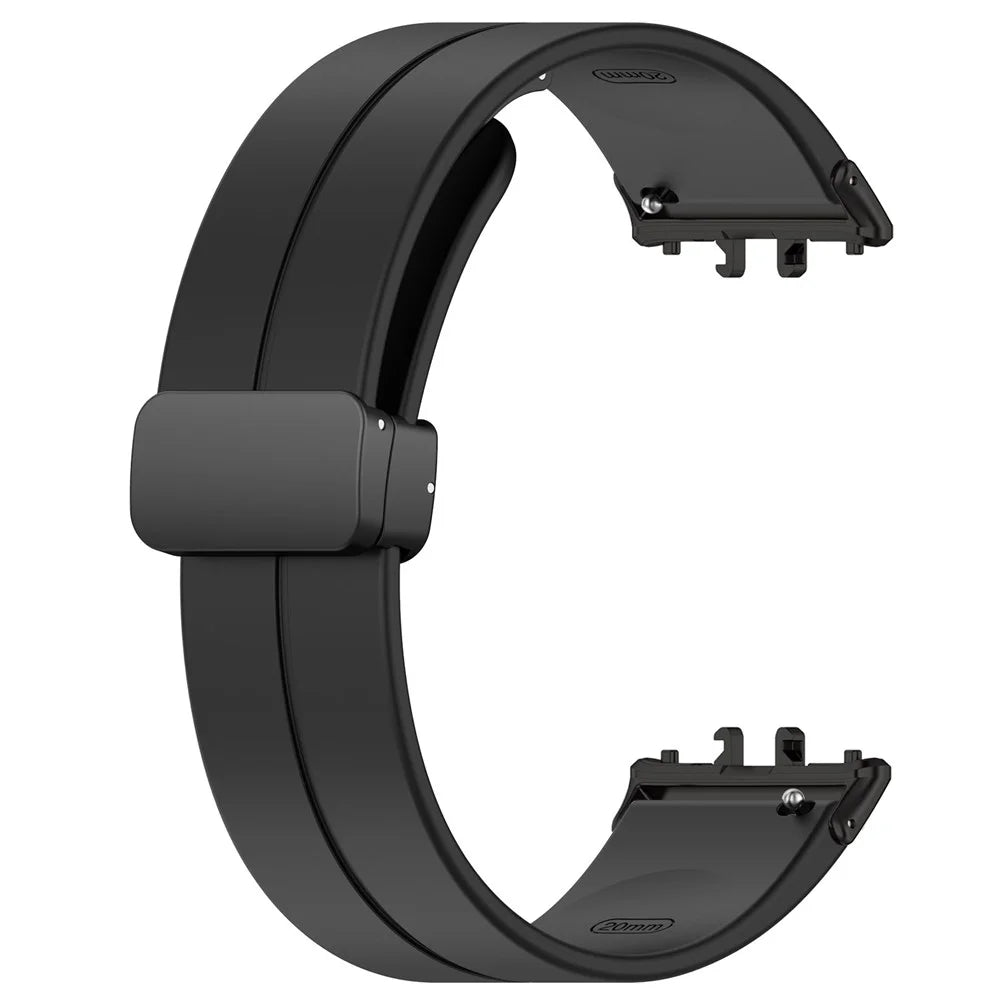 For Samsung Galaxy Fit3 SM-R390 Silicone Strap Replacement Wrist Band with Folding Buckle - Black - 2