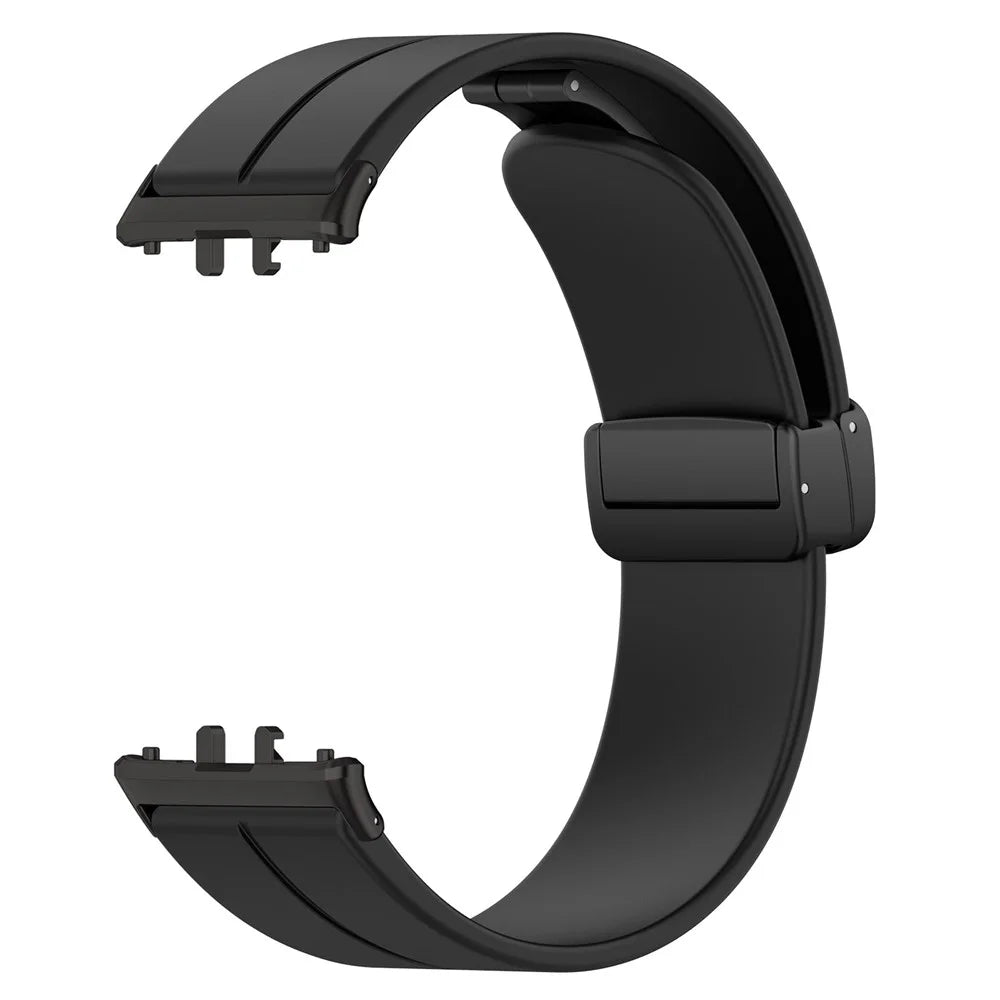 For Samsung Galaxy Fit3 SM-R390 Silicone Strap Replacement Wrist Band with Folding Buckle - Black - 3