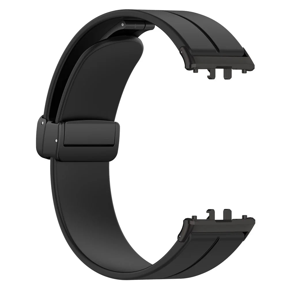 For Samsung Galaxy Fit3 SM-R390 Silicone Strap Replacement Wrist Band with Folding Buckle - Black - 4