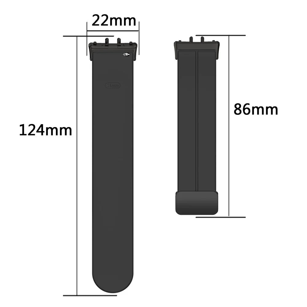 For Samsung Galaxy Fit3 SM-R390 Silicone Strap Replacement Wrist Band with Folding Buckle - Black - 6