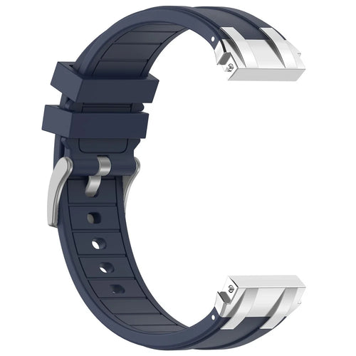 For Huawei / Samsung 22mm Universal Smartwatch Strap Silicone Replacement Band - Navy Blue - 1