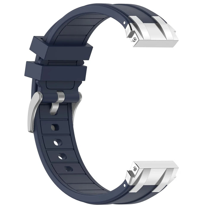 For Huawei / Samsung 22mm Universal Smartwatch Strap Silicone Replacement Band - Navy Blue - 1