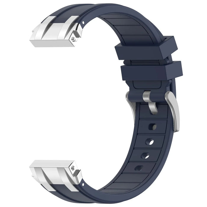 For Huawei / Samsung 22mm Universal Smartwatch Strap Silicone Replacement Band - Navy Blue - 2