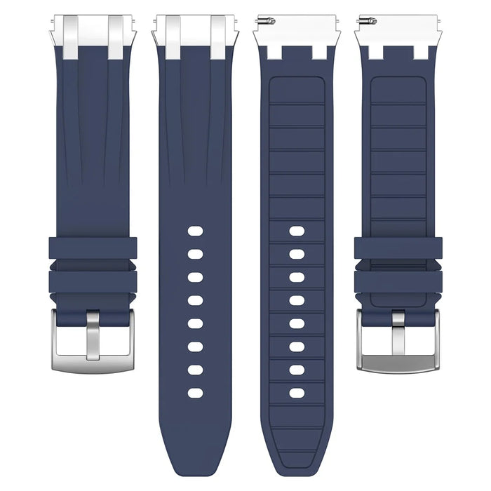 For Huawei / Samsung 22mm Universal Smartwatch Strap Silicone Replacement Band - Navy Blue - 3