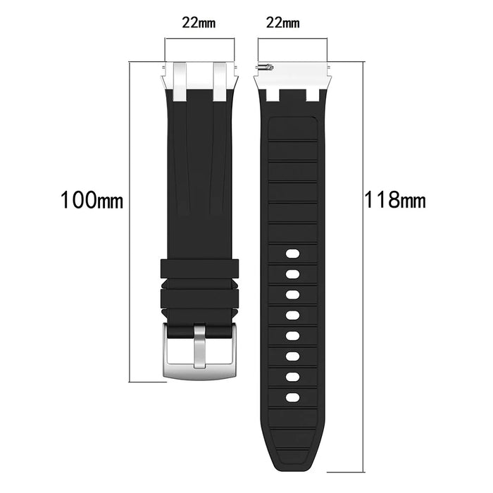 For Huawei / Samsung 22mm Universal Smartwatch Strap Silicone Replacement Band - Navy Blue - 5