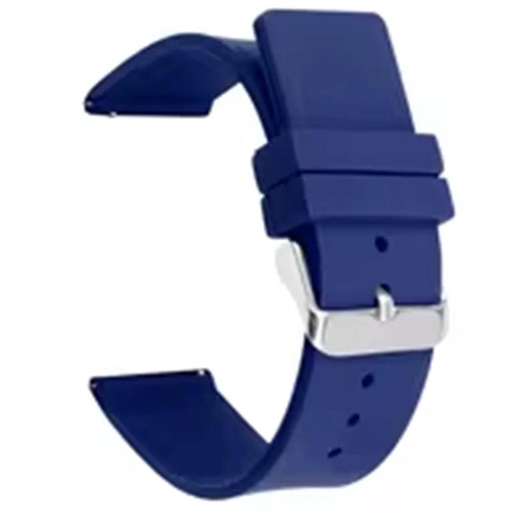 18mm Universal Replacement Watch Strap Sporty Silicone Wrist Band with Silver Buckle - Dark Blue - 1