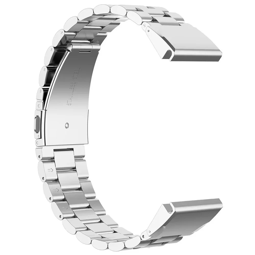 Stainless Steel Strap for Garmin Fenix 7 / 7 Pro 47mm / 6 Quickfit 22mm Three Beads Watch Band - Silver - 1