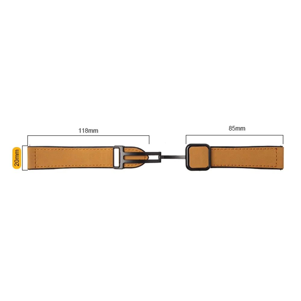 For Garmin vivoactive 5 / Venu 2 Plus Universal 20mm Watch Strap Crazy Horse Texture Leather+Silicone Band - Light Brown - 6