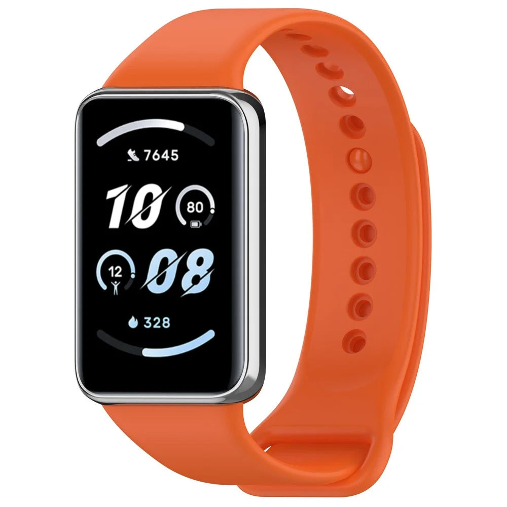 For Honor Band 9 Silicone Watch Strap Replacement Wrist Band - Orange - 2