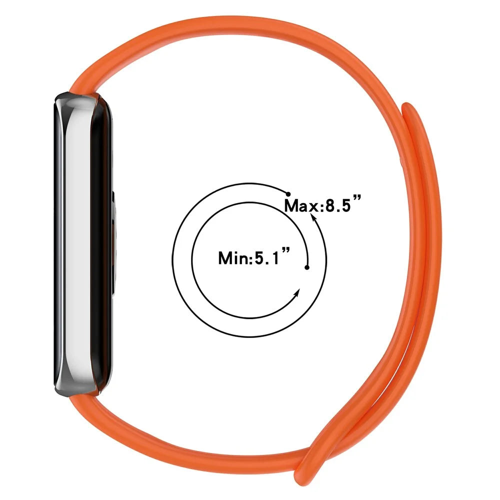 For Honor Band 9 Silicone Watch Strap Replacement Wrist Band - Orange - 6