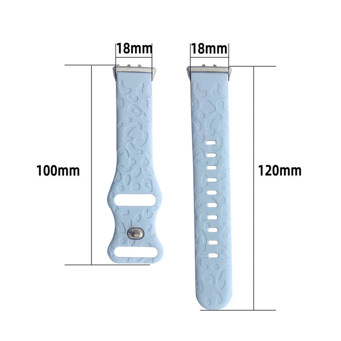 For Samsung Galaxy Fit Silicone Watchband Leopard Printed Replacement Watch Strap - Black - 4