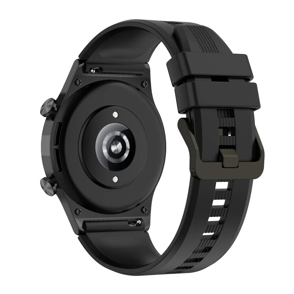 For Honor Watch GS 4 Soft Silicone Watch Strap 22mm Replacement Watch Band - Black - 1