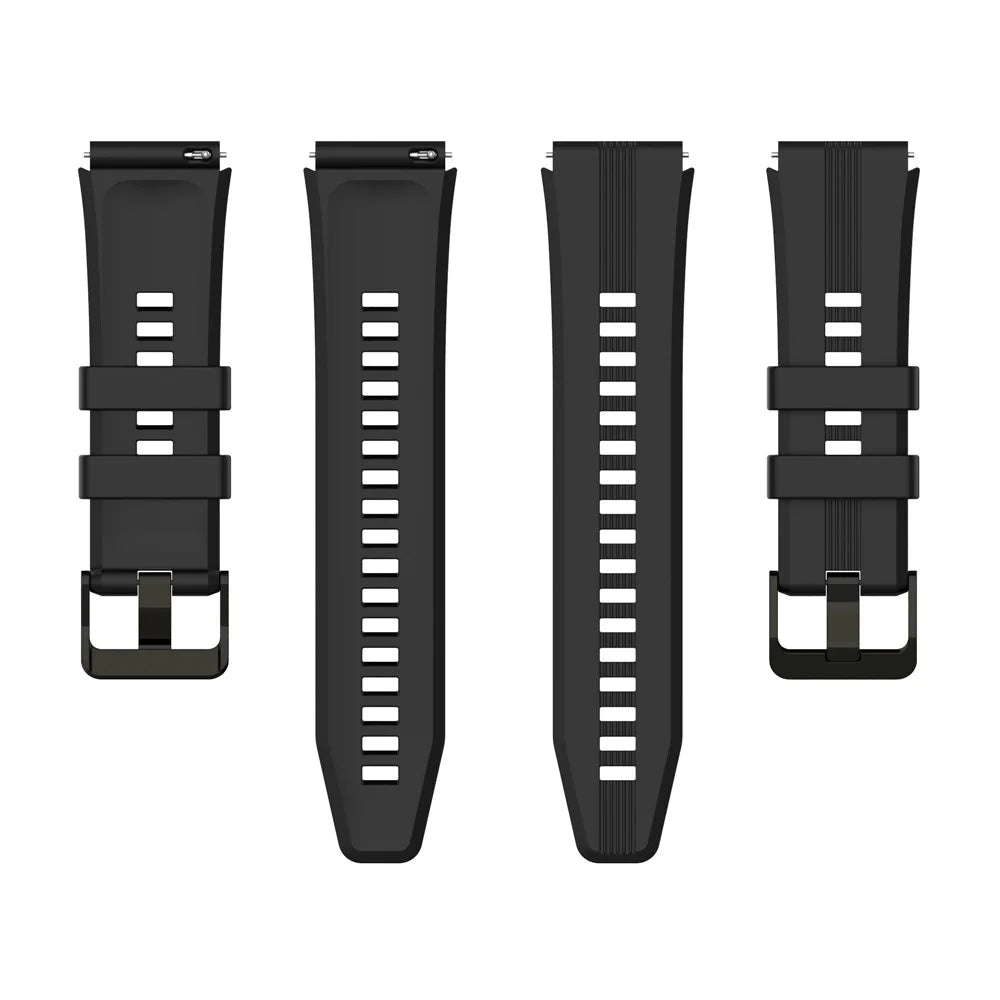 For Honor Watch GS 4 Soft Silicone Watch Strap 22mm Replacement Watch Band - Black - 4