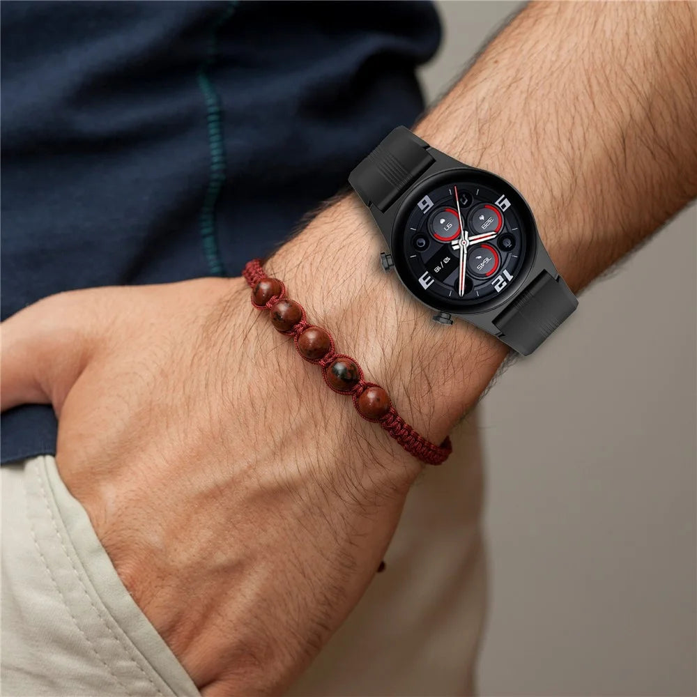 For Honor Watch GS 4 Soft Silicone Watch Strap 22mm Replacement Watch Band - Black - 6