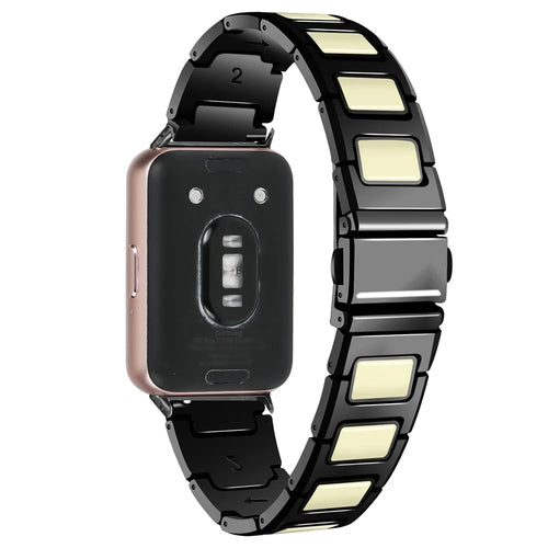 For Samsung Galaxy Fit3 SM-R390 Watch Strap Adjustable Metal Watch Band Fit for 5.2 inch-8.6 Inch- Silver+Black - 1