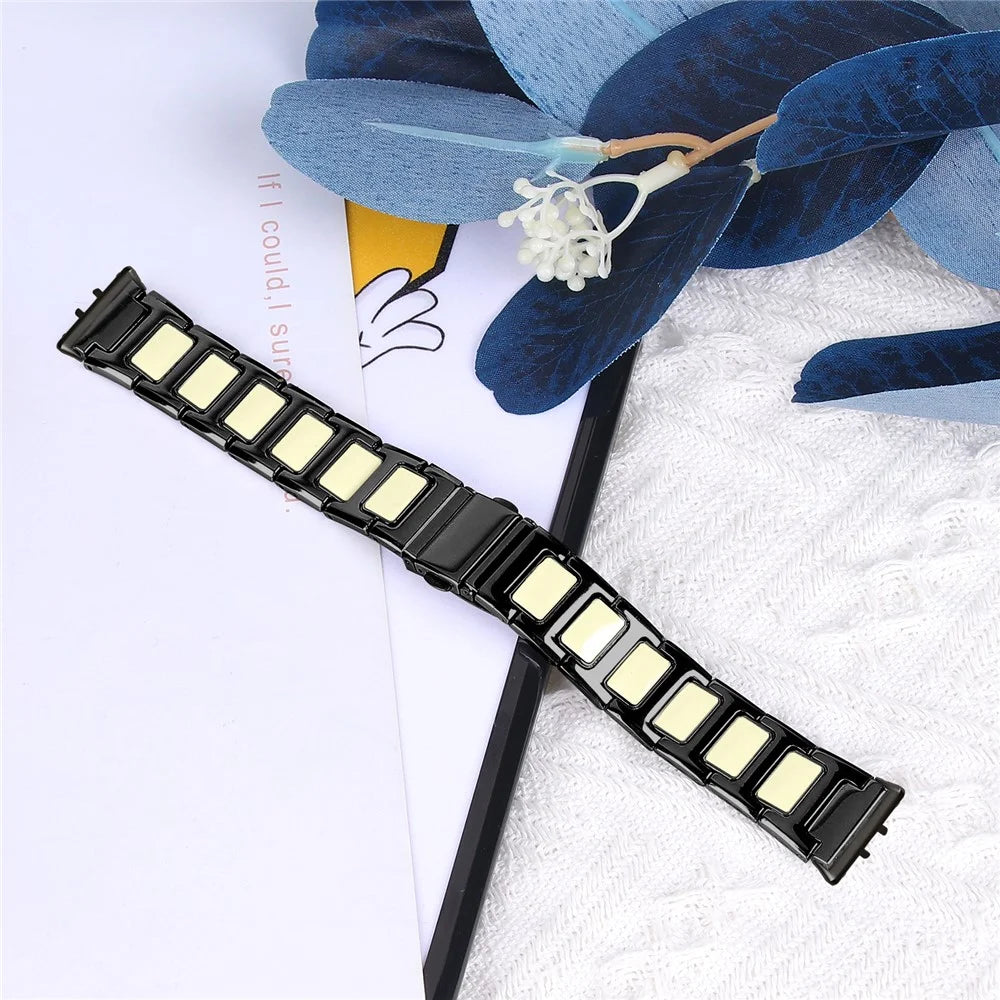For Samsung Galaxy Fit3 SM-R390 Watch Strap Adjustable Metal Watch Band Fit for 5.2 inch-8.6 Inch- Silver+Black - 4