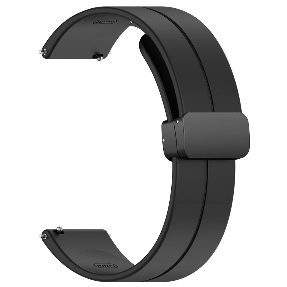 For Huawei Watch GT 4 41mm / OnePlus Watch 3 43mm / Garmin Venu 3S 18mm Watch Band Silicone Watch Strap with Folding Buckle - Black - 2