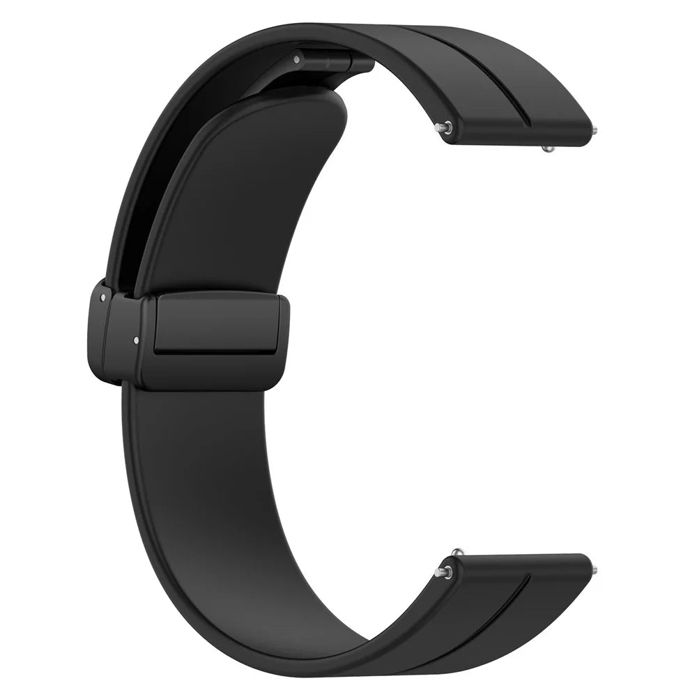 For Huawei Watch GT 4 41mm / OnePlus Watch 3 43mm / Garmin Venu 3S 18mm Watch Band Silicone Watch Strap with Folding Buckle - Black - 3