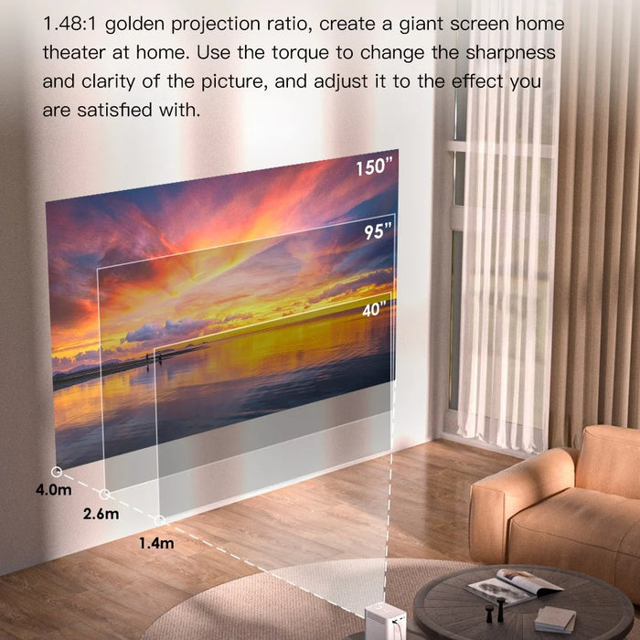 S30MAX Portable Mini Projector WiFi Bluetooth-compatible HD Video Home Theater LED Projector - Black / US Plug - 7