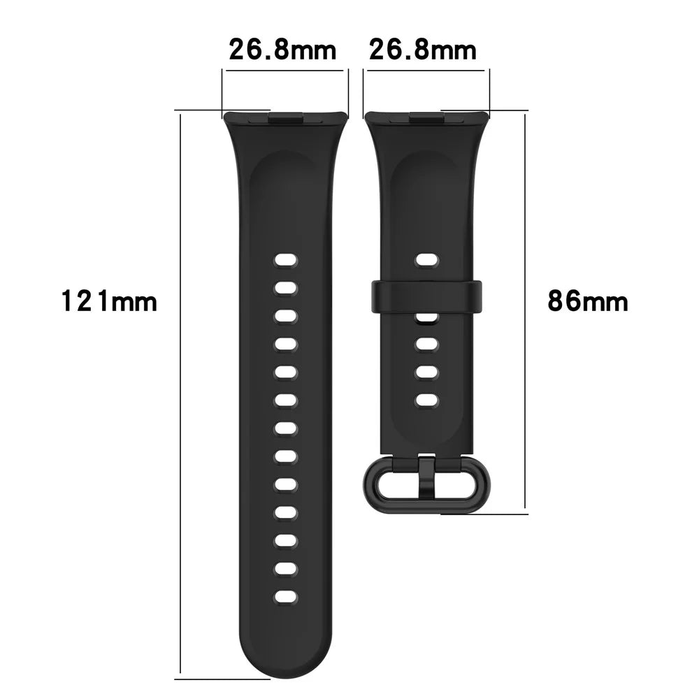 Wrist Band for Xiaomi Smart Band 10 Pro / 9 Pro / 8 Pro / Redmi Watch 6 / 5 / 5 eSIM / 4 Soft Silicone Smartwatch Bracelet Strap - Black - 6