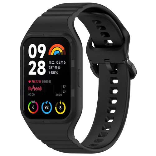 For Xiaomi Smart Band 10 Pro / 9 Pro / 8 Pro / Redmi Watch 6 / 5 / 4 Easily Adjustable Watch Strap Flexible Silicone Wrist Band - Black - 1