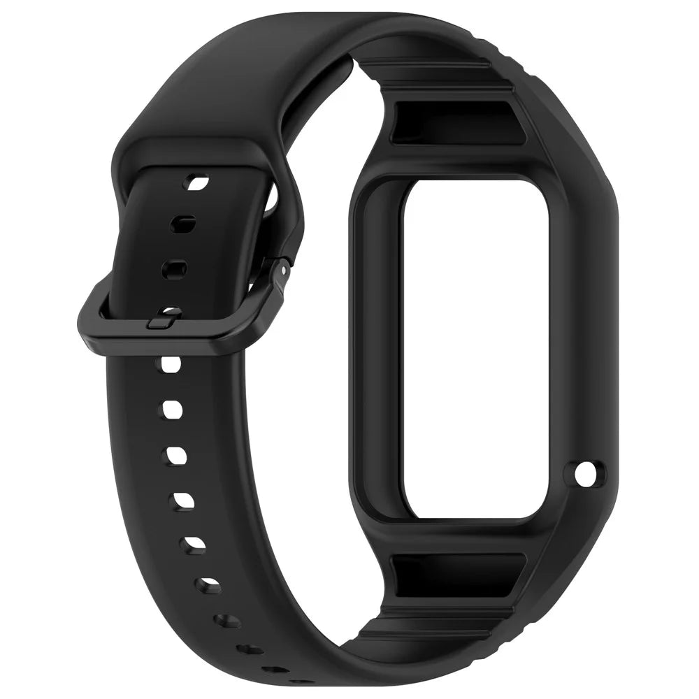 For Xiaomi Smart Band 10 Pro / 9 Pro / 8 Pro / Redmi Watch 6 / 5 / 4 Easily Adjustable Watch Strap Flexible Silicone Wrist Band - Black - 3
