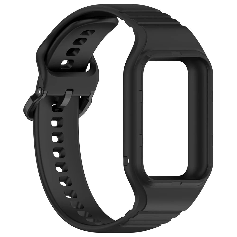 For Xiaomi Smart Band 10 Pro / 9 Pro / 8 Pro / Redmi Watch 6 / 5 / 4 Easily Adjustable Watch Strap Flexible Silicone Wrist Band - Black - 4
