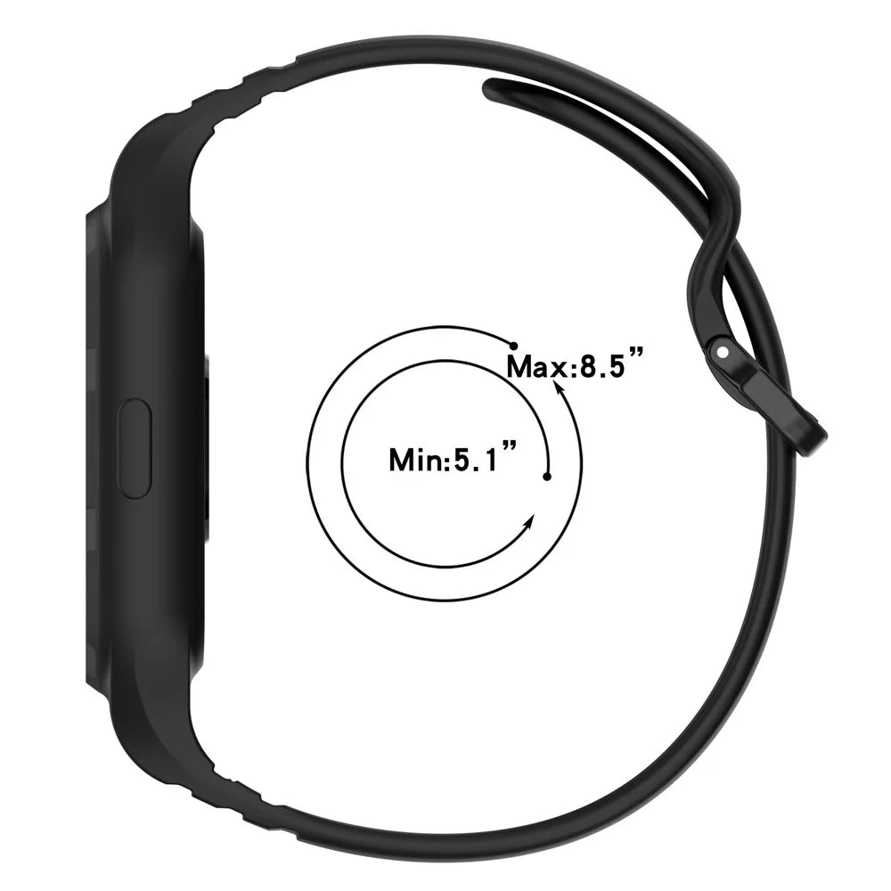 For Xiaomi Smart Band 10 Pro / 9 Pro / 8 Pro / Redmi Watch 6 / 5 / 4 Easily Adjustable Watch Strap Flexible Silicone Wrist Band - Black - 7