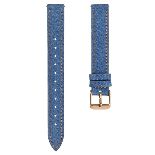 For Garmin Lily 2 Linen Leather Wrist Band Adjustable Watch Strap Replacement - Dark Blue - 1