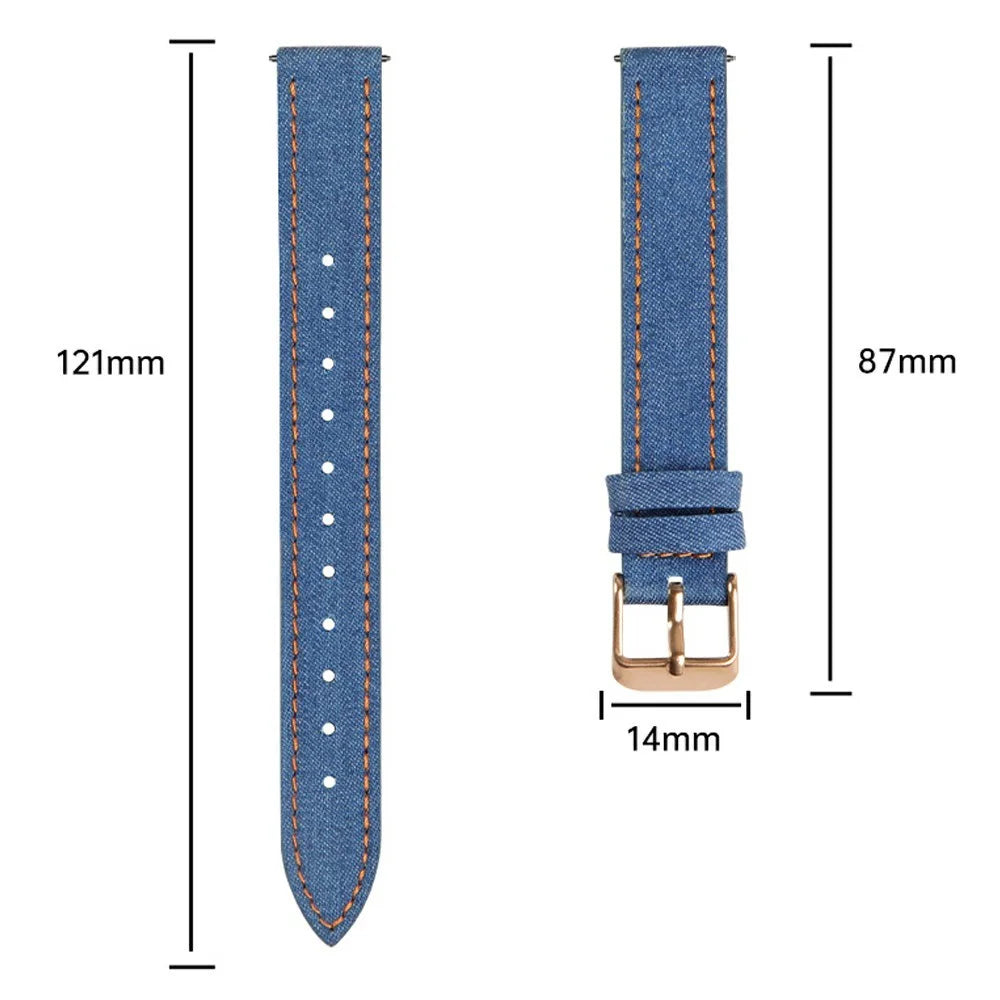 For Garmin Lily 2 Linen Leather Wrist Band Adjustable Watch Strap Replacement - Dark Blue - 6