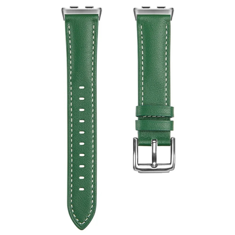 For Honor Band 9 Replacement Strap Genuine Cow Leather Watch Band - Green - 1