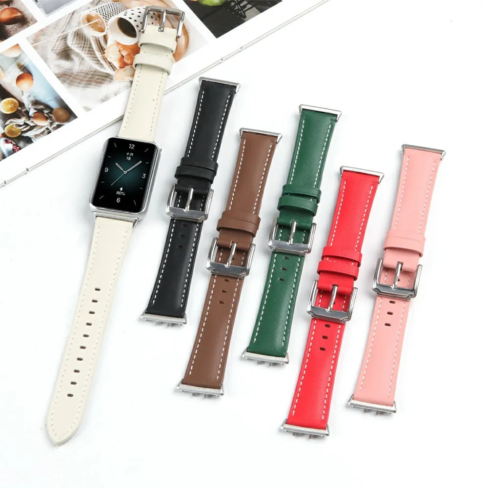 For Honor Band 9 Replacement Strap Genuine Cow Leather Watch Band - Green - 5